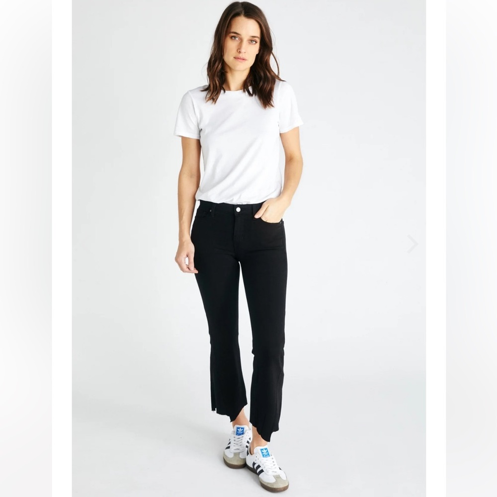 ETICA Black Mid Rise Ankle Flare Raw‎ Hem Size 26